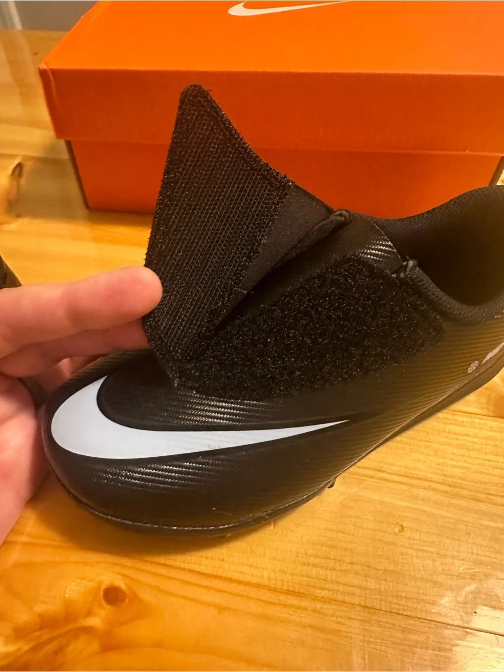 Nike Kids Black Sneakers with White Swoosh